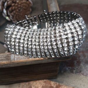 Vintage rhinestone bracelet 8”